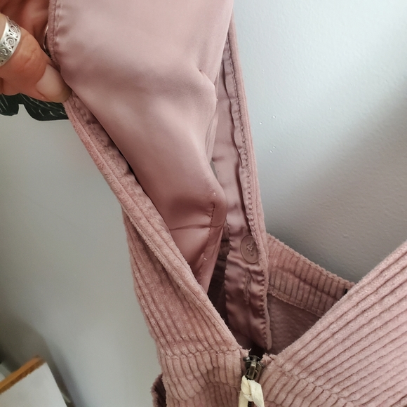 Wild Fable Pink/Blush Corduroy Jumper /Overall Mini Dress Size L - Picture 7 of 8
